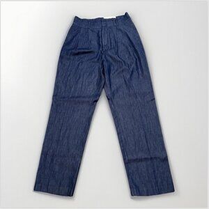 Ann Taylor Factory S NWT High Waist Taper Ankle 100% Cotton Dk Blue Denim Pant